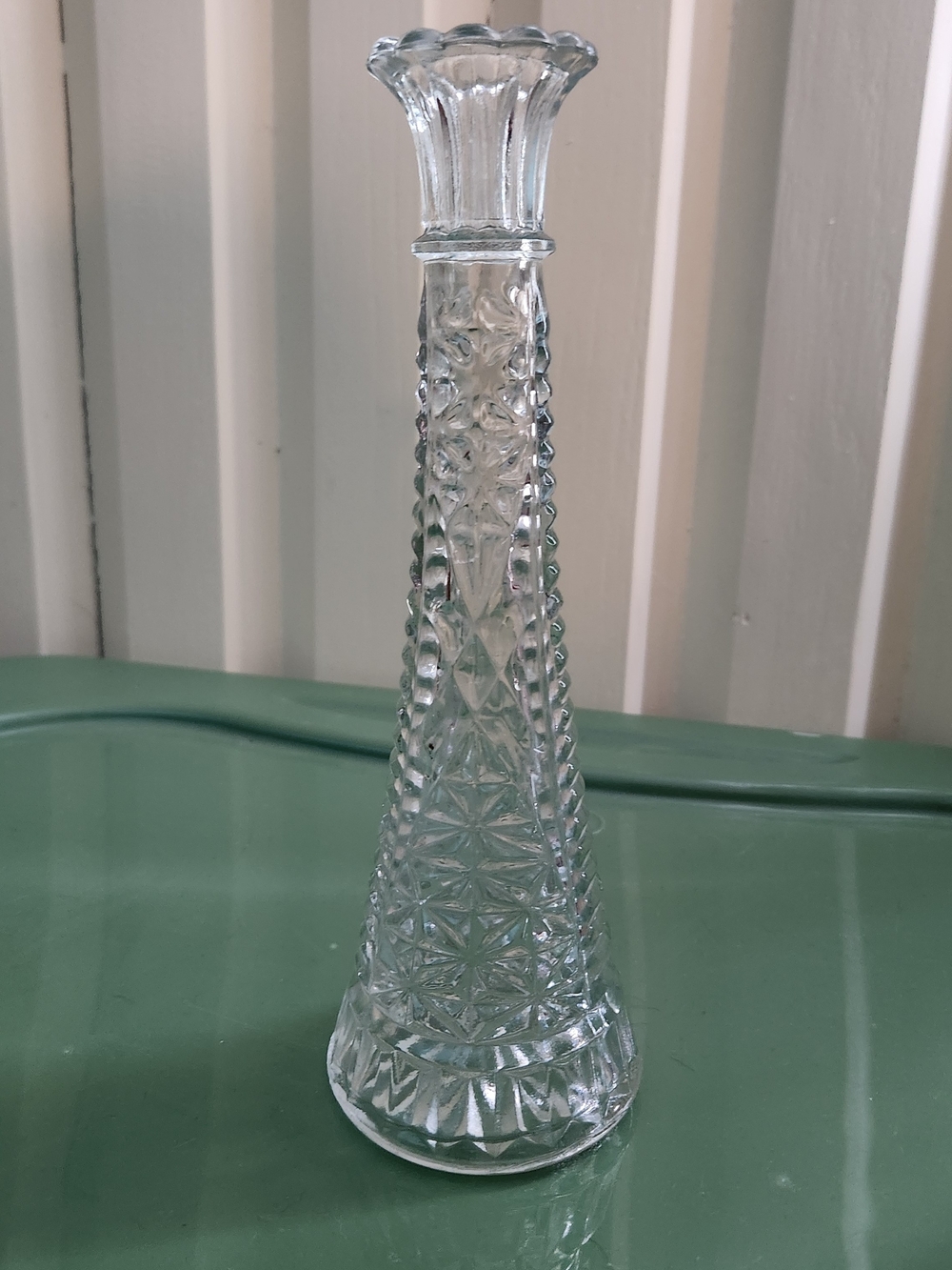 Vintage Anchor Hocking Stars and Bars 9" Glass Bud Vase - 6 Available EUC